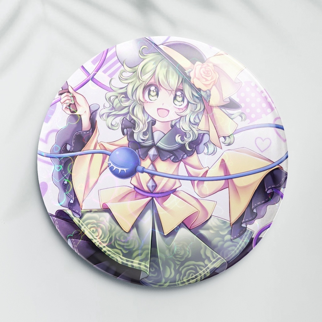 古明地こいし 58mm ラミネートバッジ 愛してる(パープル) Miy☔
