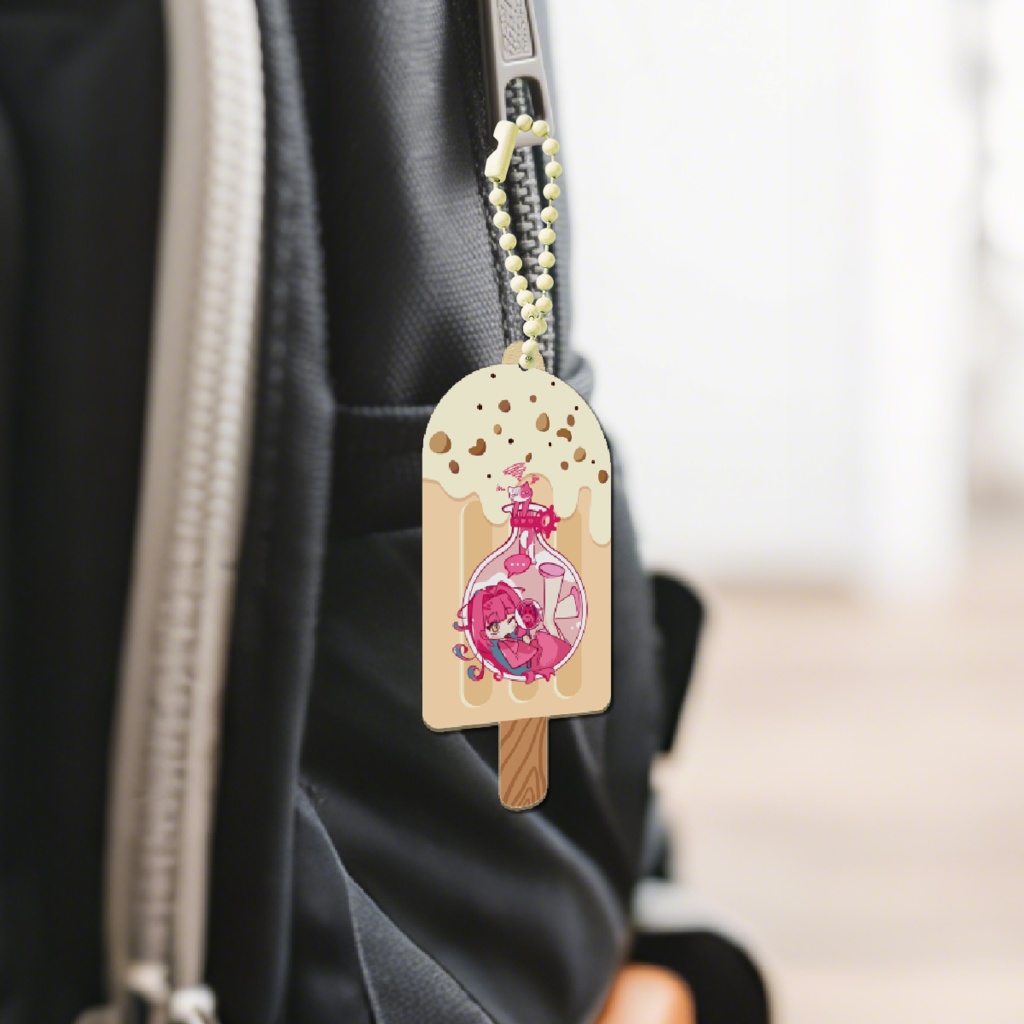 オーダーメイド 木製アイスバー キーホルダー オリジナルグッズ 完全カスタマイズ可能 プレゼント 推し 記念品 かわいい 推し活 アニメ キャラクター ファングッズ バッグチャーム