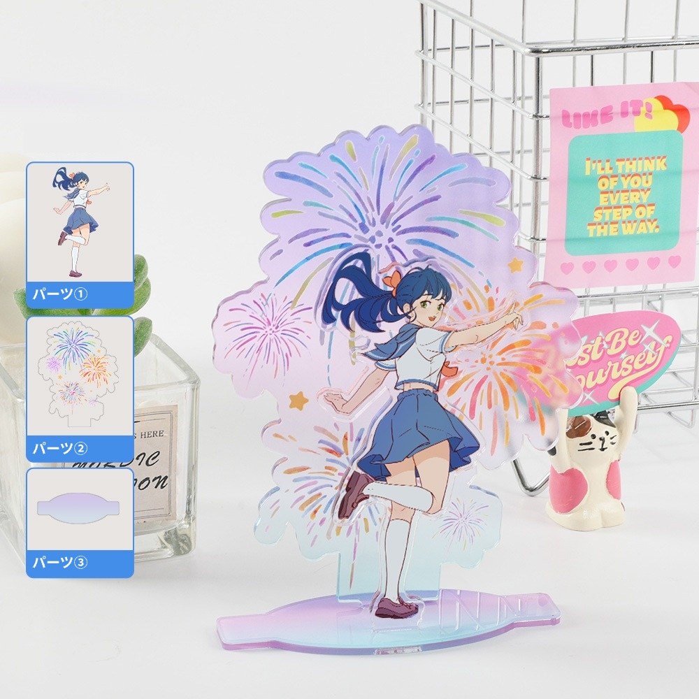 半透明花火 花火 アクリルスタンド オーダーメイド オリジナルグッズ 完全カスタマイズ可能 プレゼント 推し 記念品 かわいい 推し活 アニメ キャラクター ファングッズ