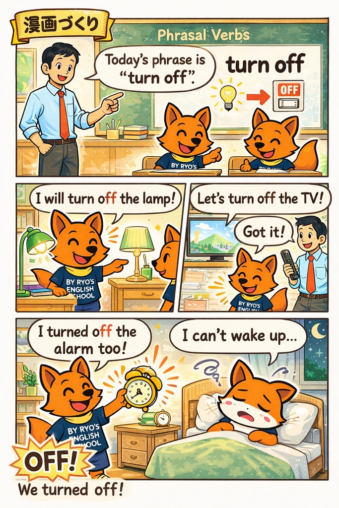 漫画を読んで楽しみながら英検3級合格（turn off）