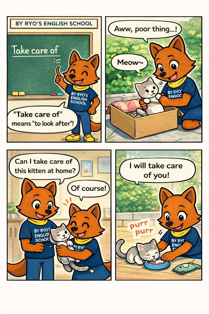 漫画を読んで楽しみながら英検3級合格（take care of）