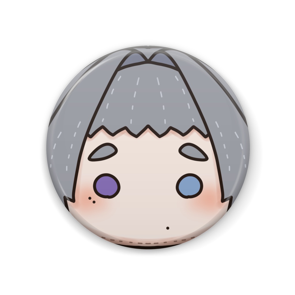 ぬいちゃん風イラスト(ドアップ)缶バッジ