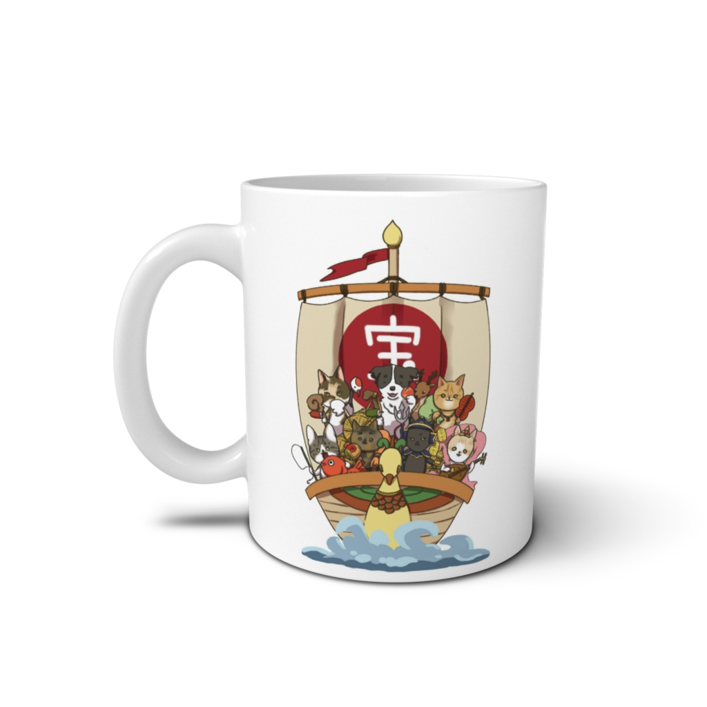 わんにゃん七福神マグカップ