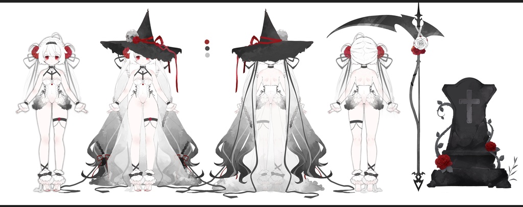 【展示用のみの販売】【限定1点】live2d完成品モデル✦墓碑の魔女