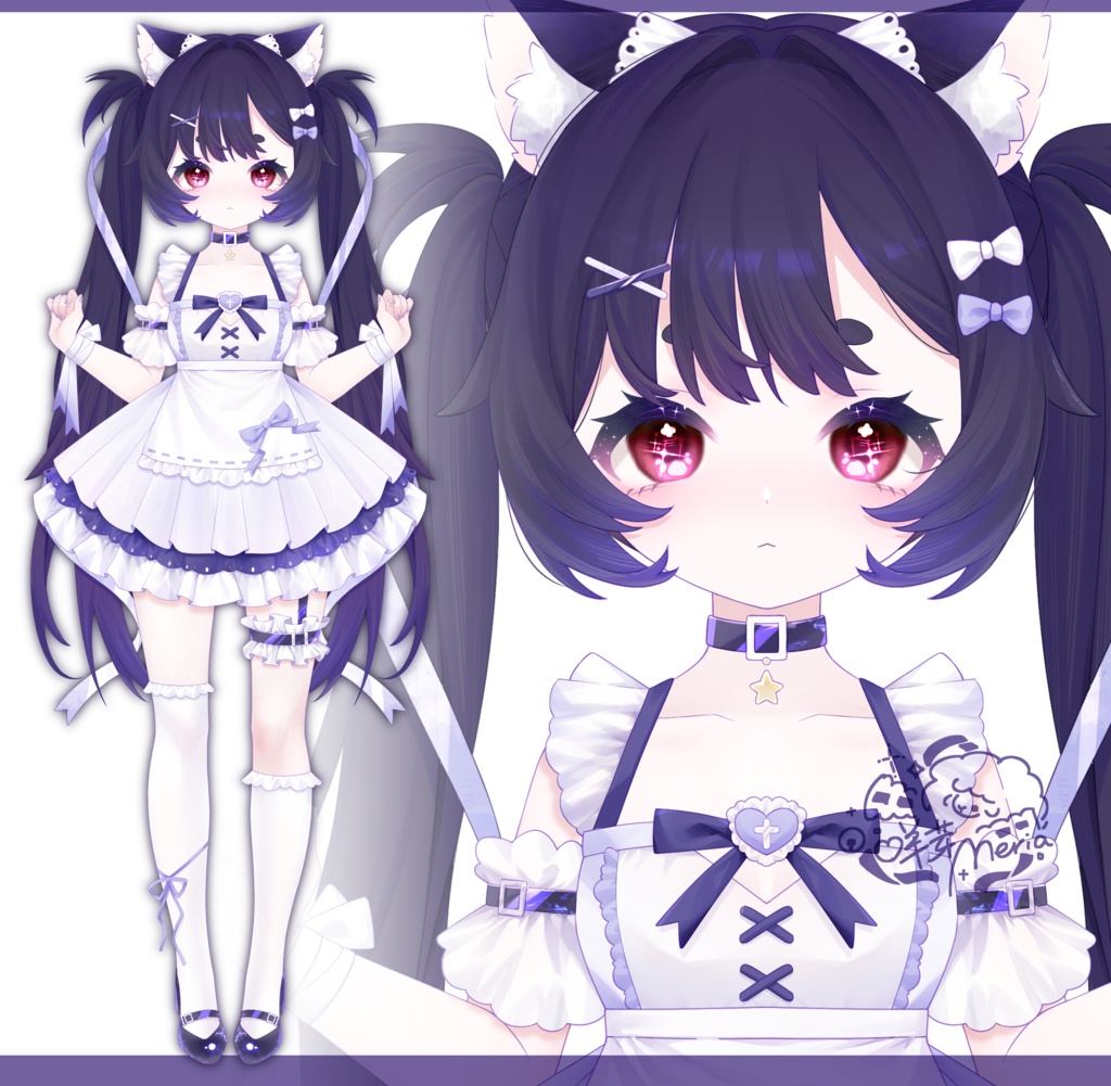 【展示用のみの販売】【限定1点】live2d完成品モデル✦黑猫女仆