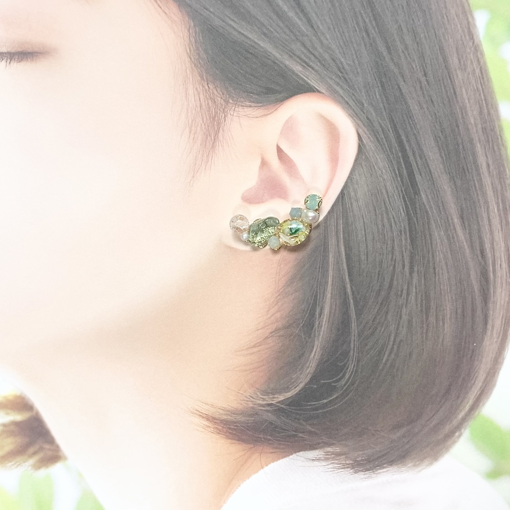 *ミントグリーンのイヤーカフセット*