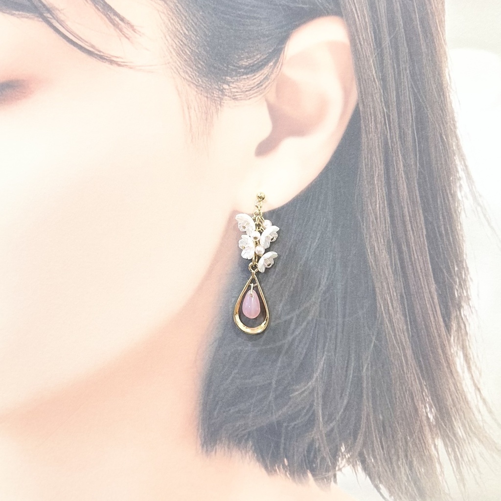 1619桜しずくの満開ピアス