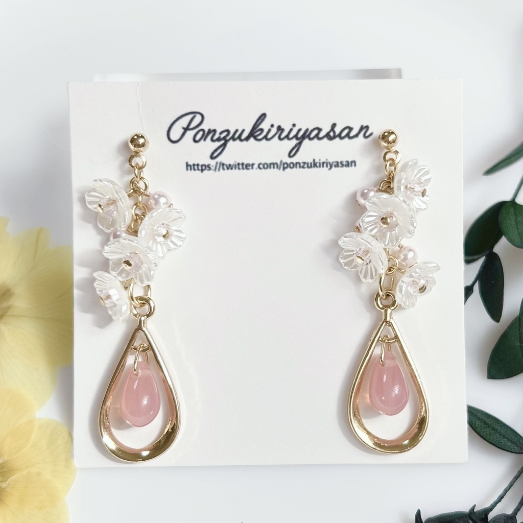 1619桜しずくの満開ピアス