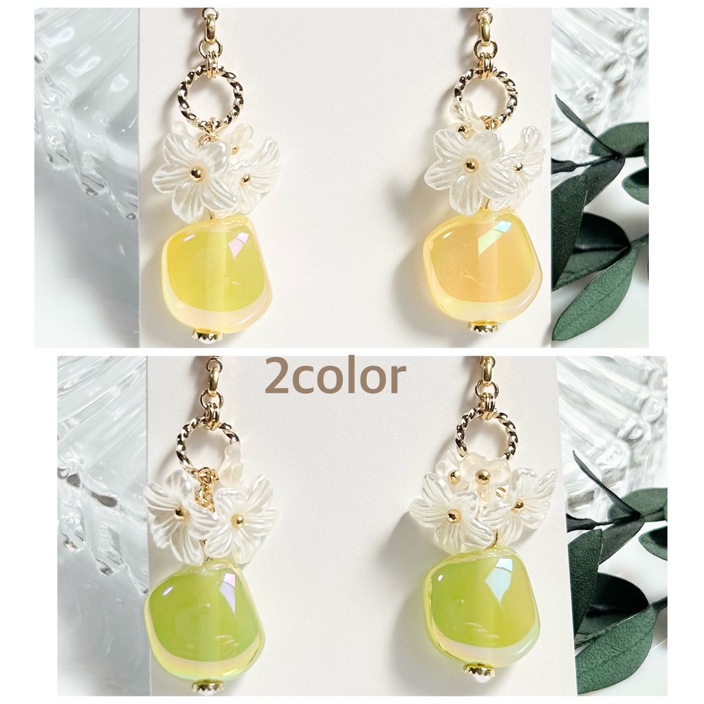1637春のさわやかフラワーピアス