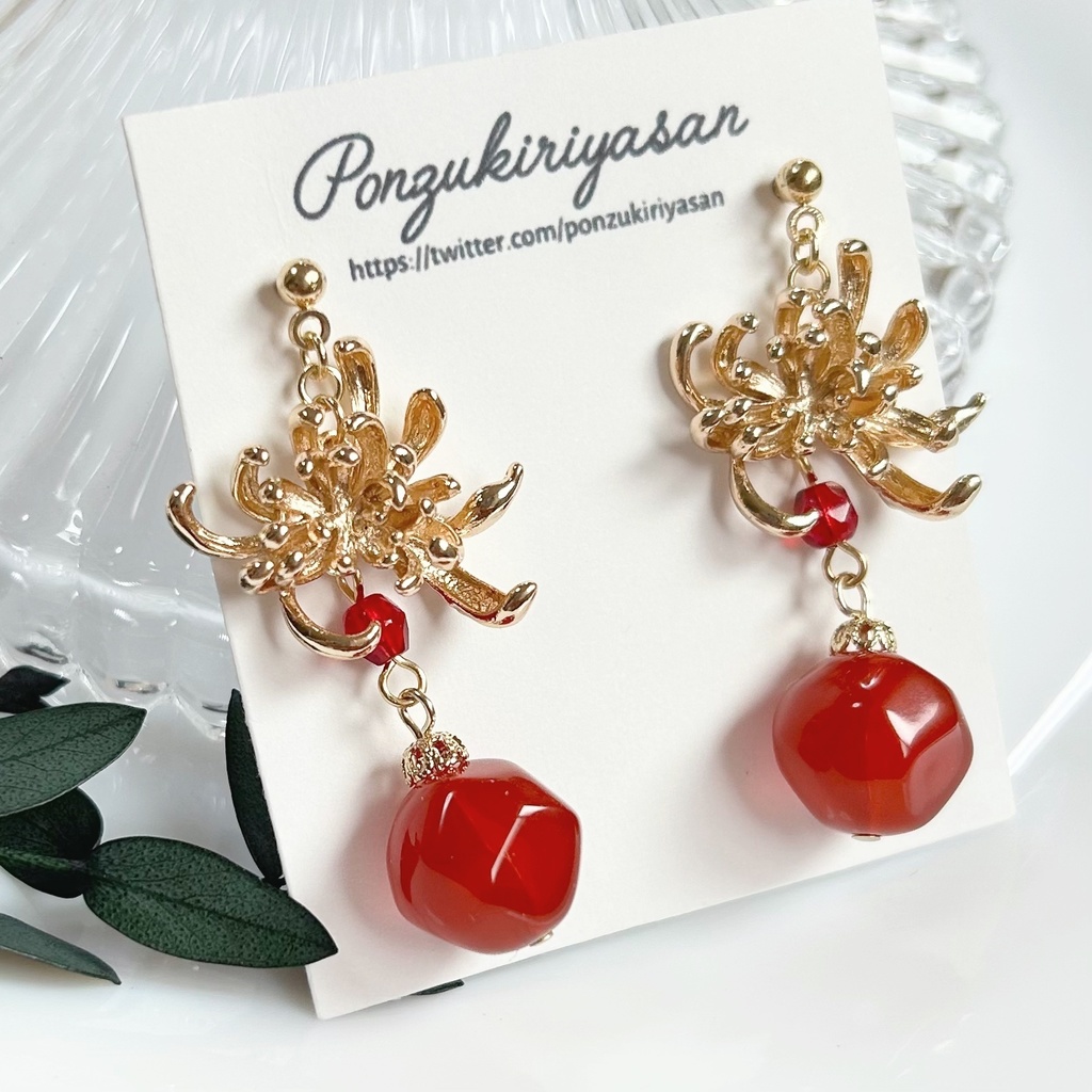 1723曼珠沙華(彼岸花)のピアス