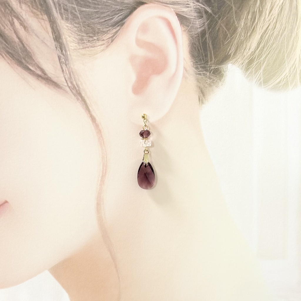 1744アメシストカラーのスワロピアス