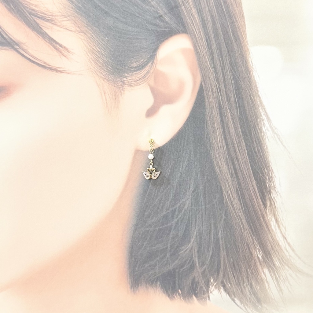 1768白鳥のピアス