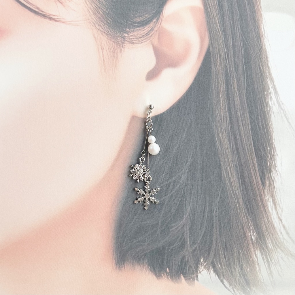 1779スノーフレイクピアス(シルバー)