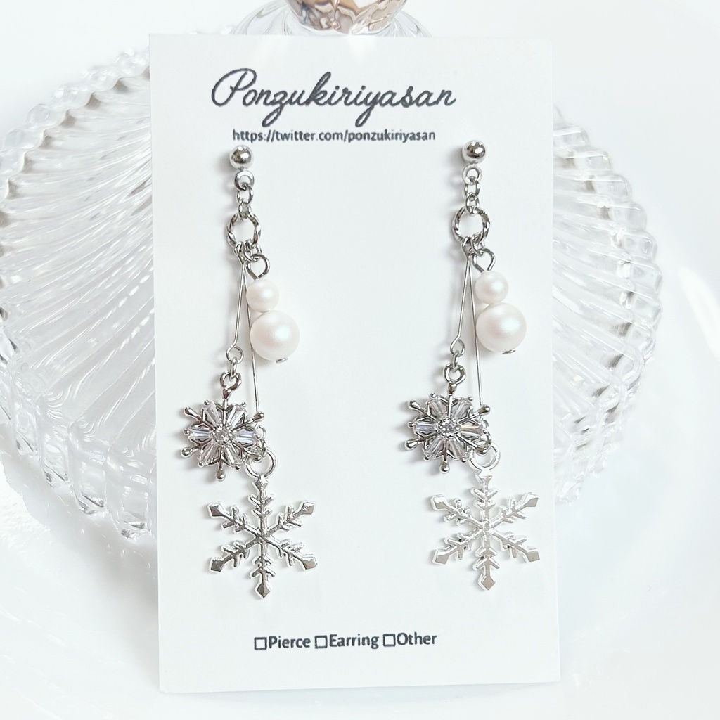 1779スノーフレイクピアス(シルバー)