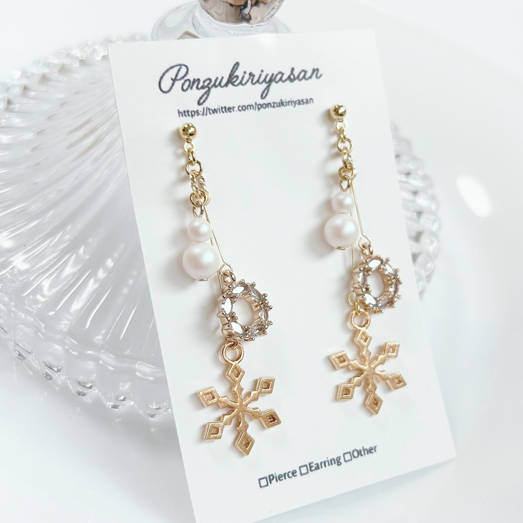 1780スノーフレイクピアス(ゴールド)