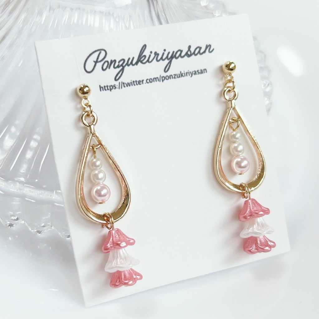 1784梅の花とパールのピアス