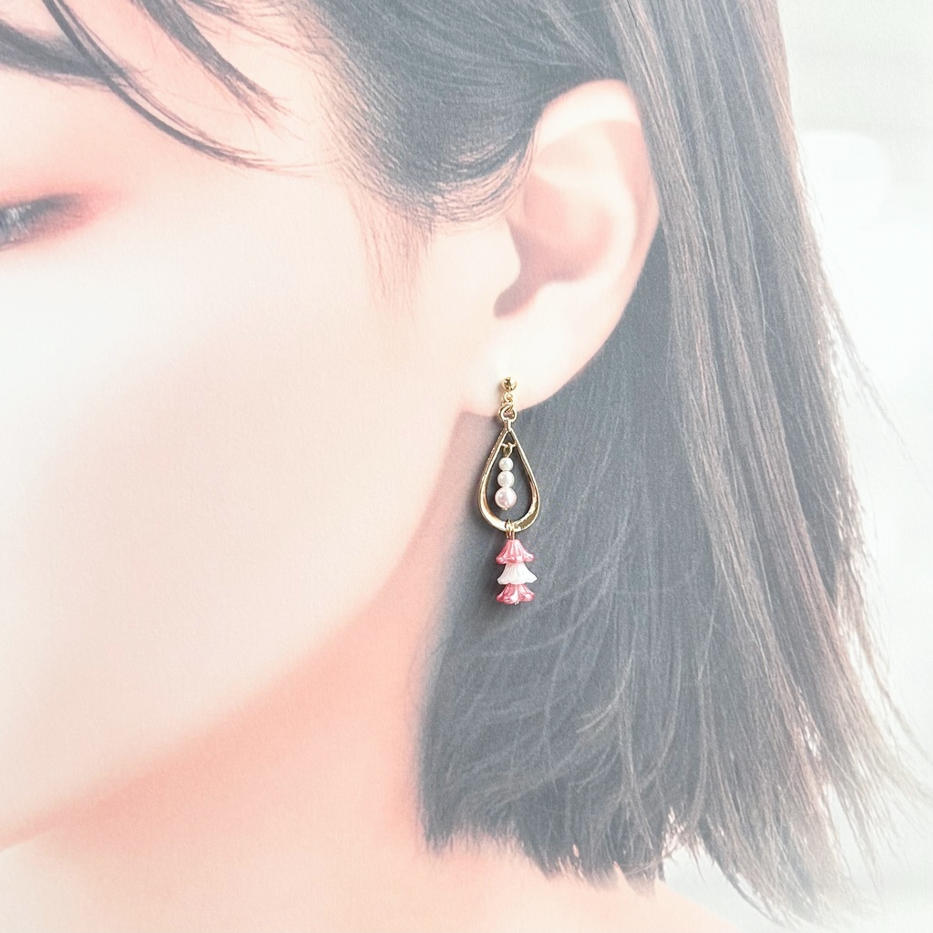 1784梅の花とパールのピアス