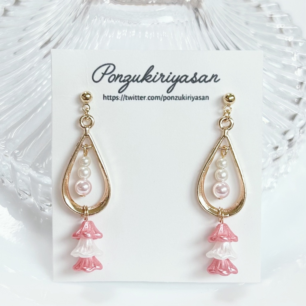 1784梅の花とパールのピアス