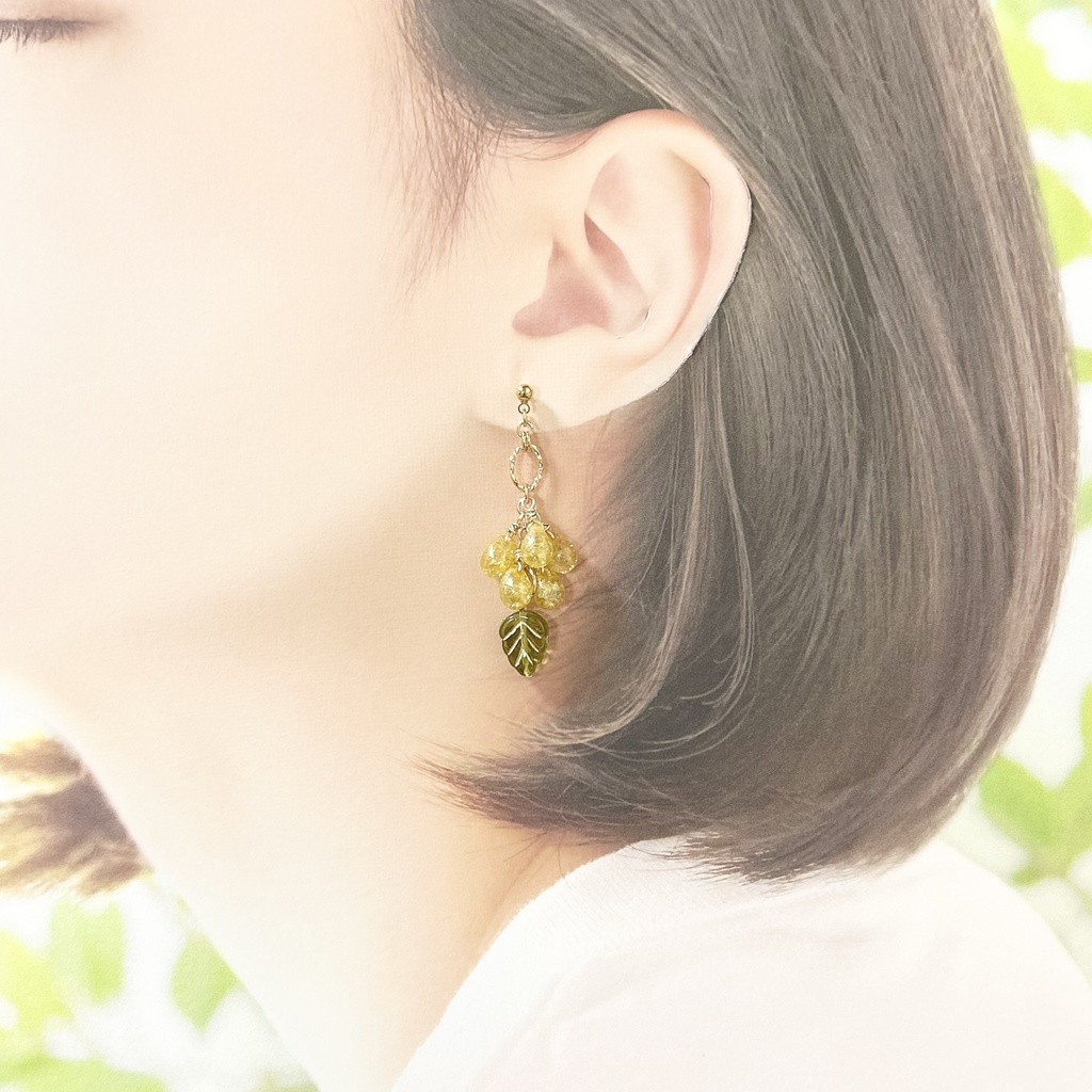 1790クラック雫のミモザピアス