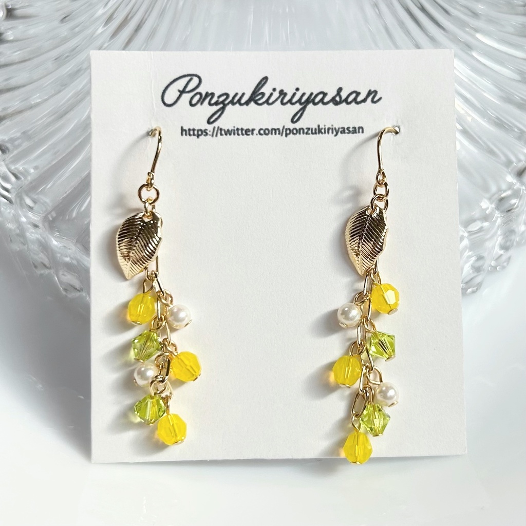 1791スワロのミモザモチーフピアス