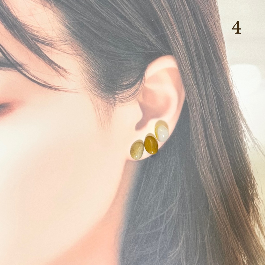 1793瑪瑙の粒ピアス(中粒色MIX)