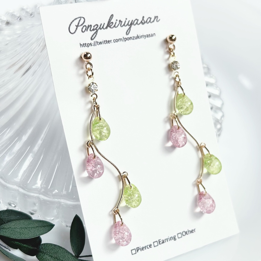 1804桜もちカラーの春ピアス