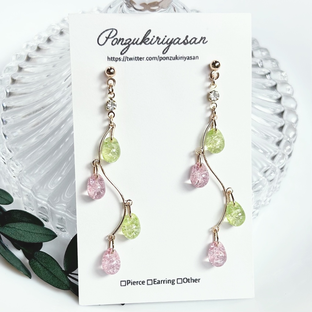 1804桜もちカラーの春ピアス