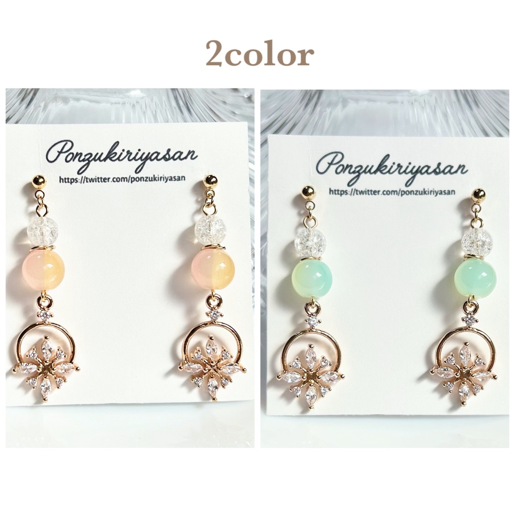 1818ジルコニアフラワーの春ピアス