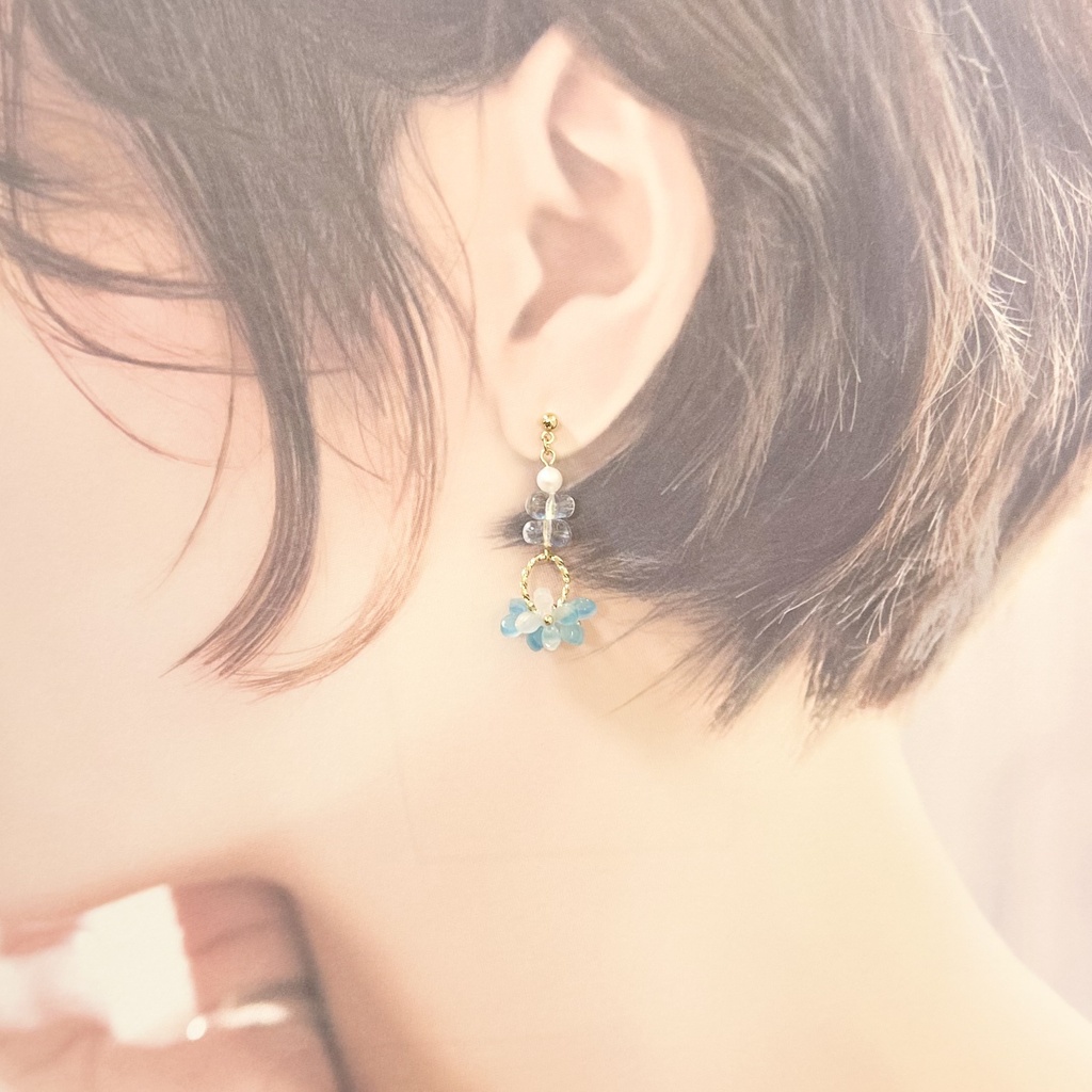 1842ゆれる紫陽花のピアス