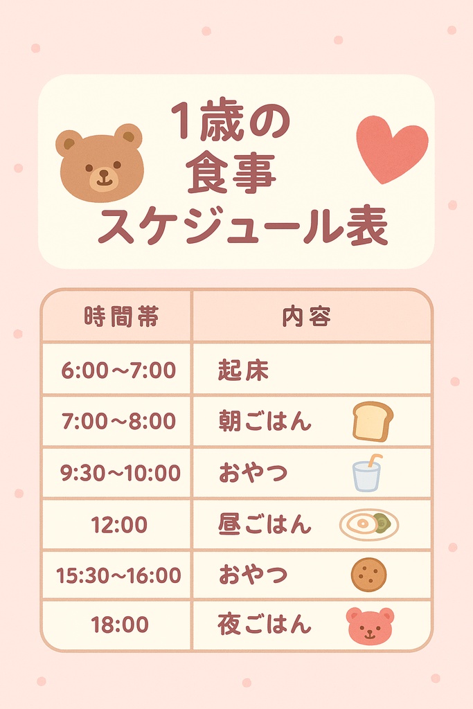 1歳 食事スケジュール