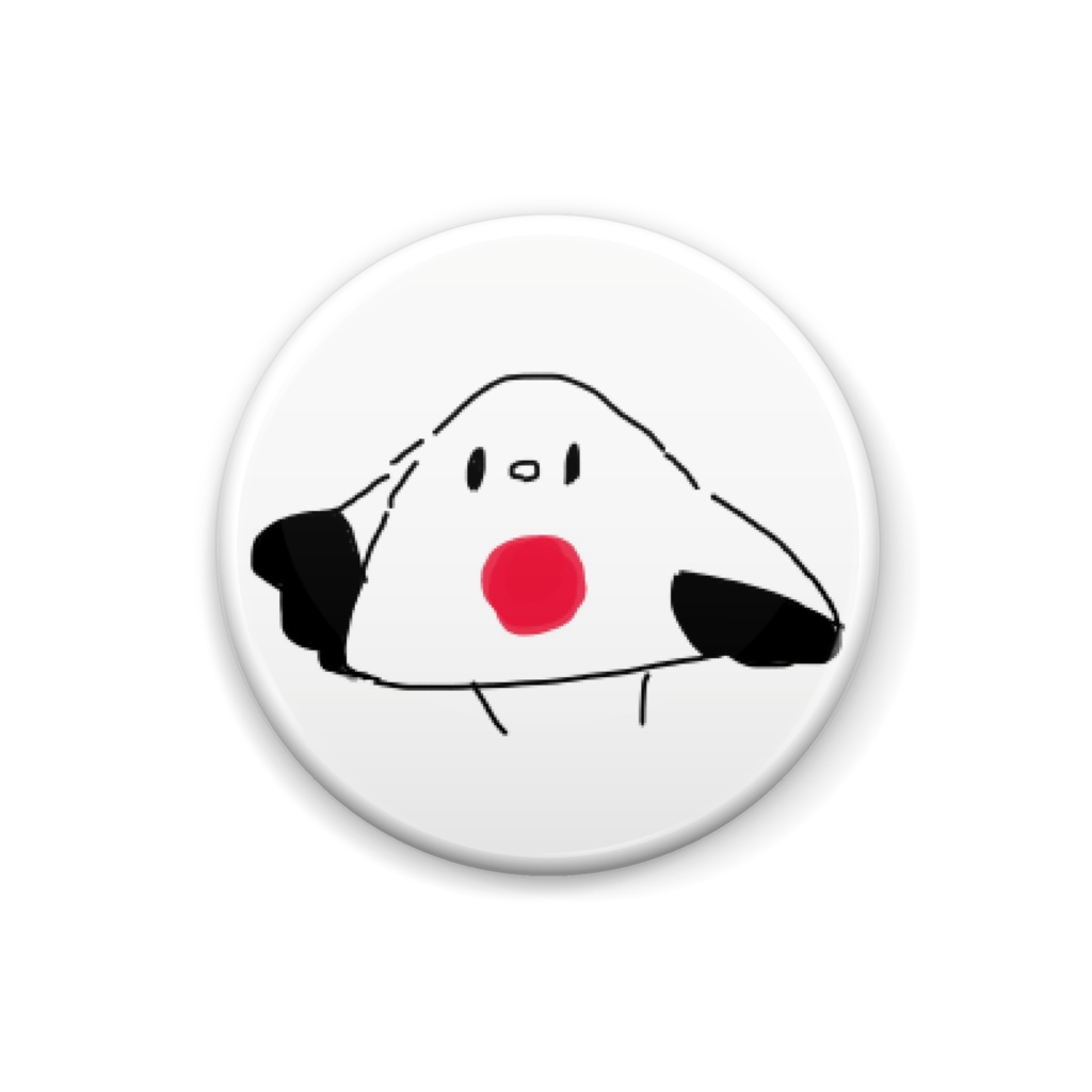 おにぎり鳥缶バッジ2(梅)
