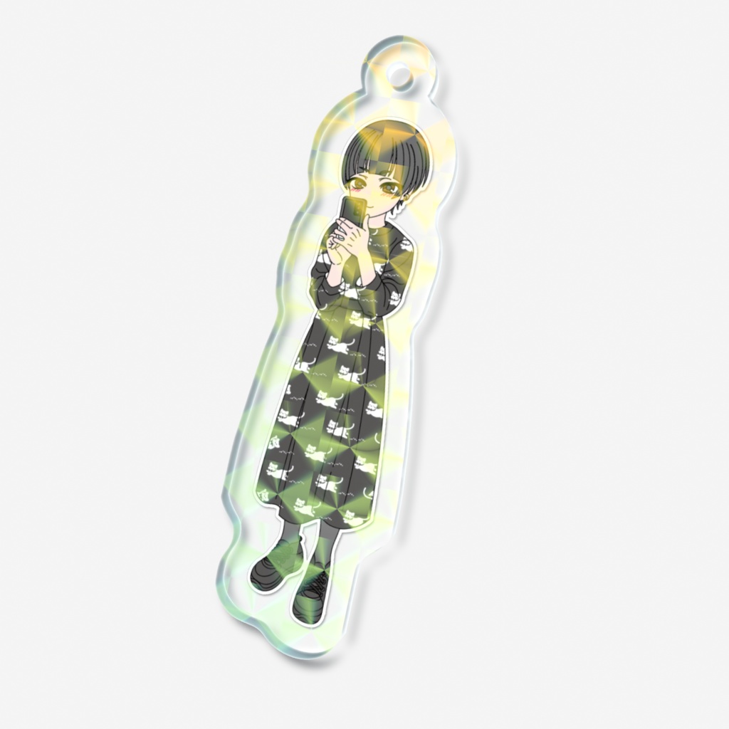 ホログラムアクリルキーホルダー ボーイッシュ少女 イラスト