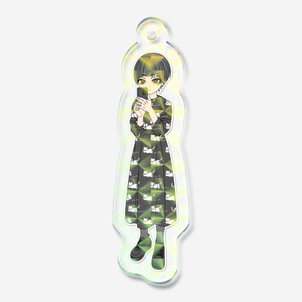 ホログラムアクリルキーホルダー ボーイッシュ少女 イラスト