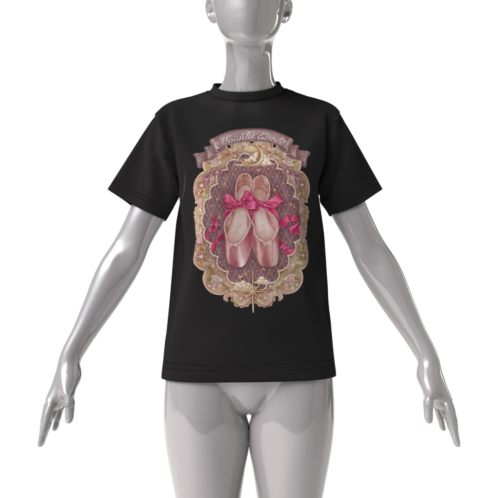 【受注生産】Moonlit EtudeTシャツ トゥシューズ(ブラック・ホワイト)