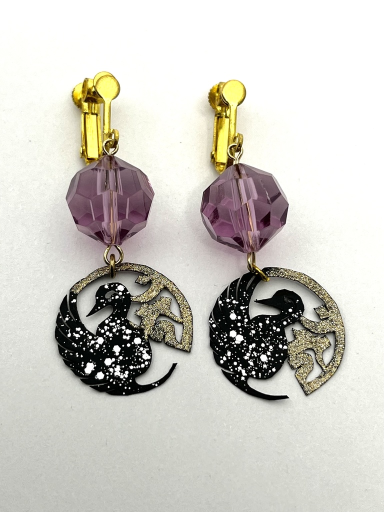 切り絵紋イヤリング