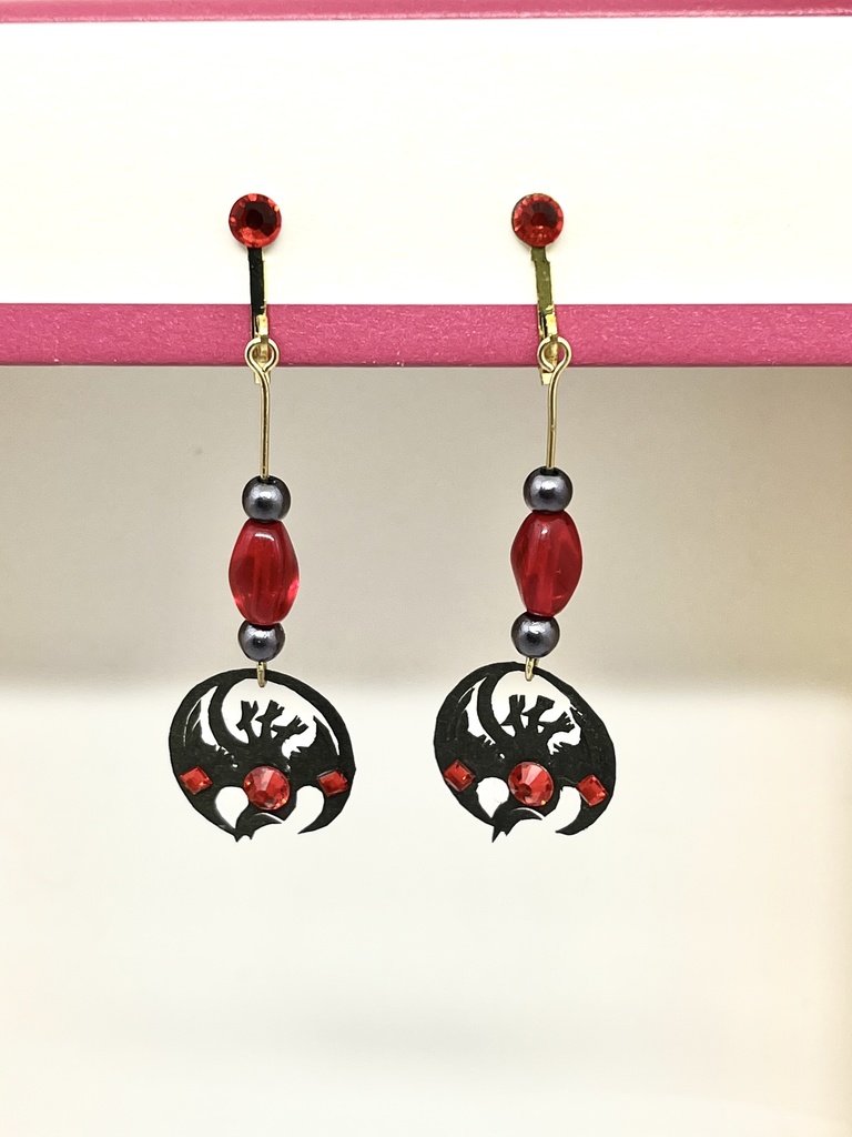 切り絵紋イヤリング