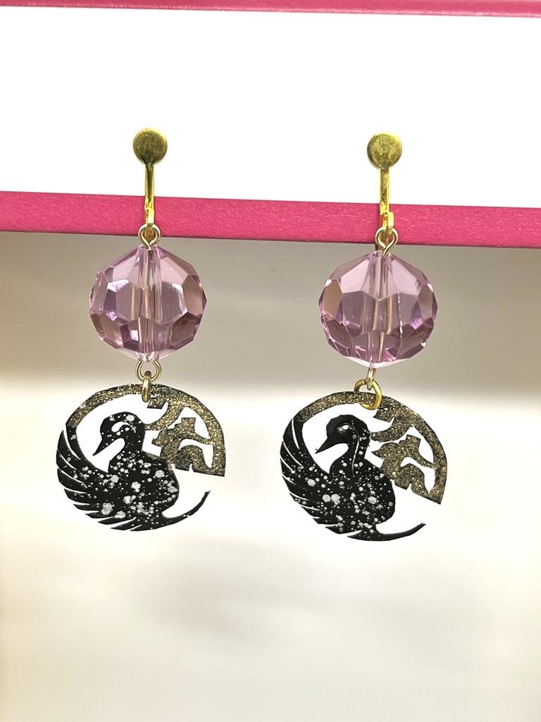 切り絵紋イヤリング