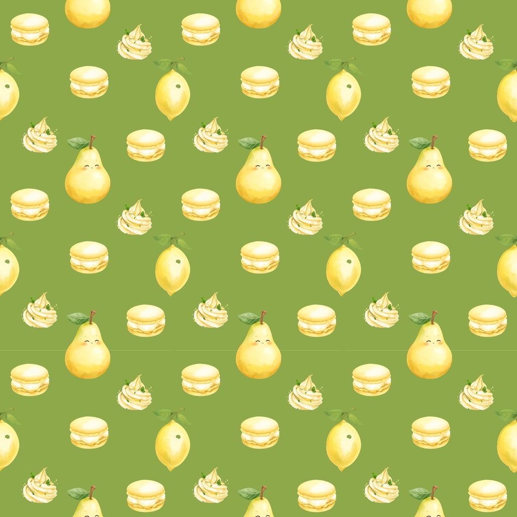 水彩レモン デザインペーパー🍋 Watercolor Lemon Collection 5色セット