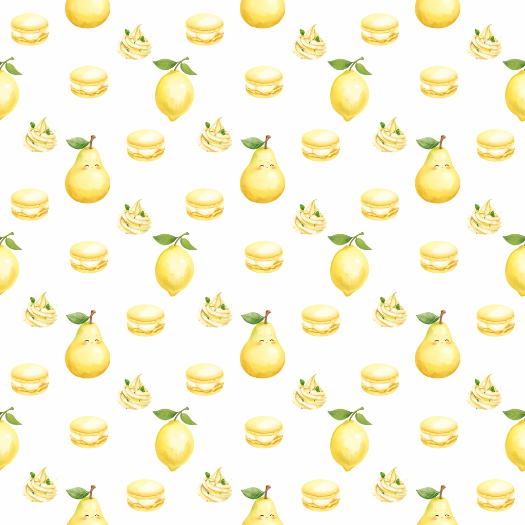 水彩レモン デザインペーパー🍋 Watercolor Lemon Collection 5色セット