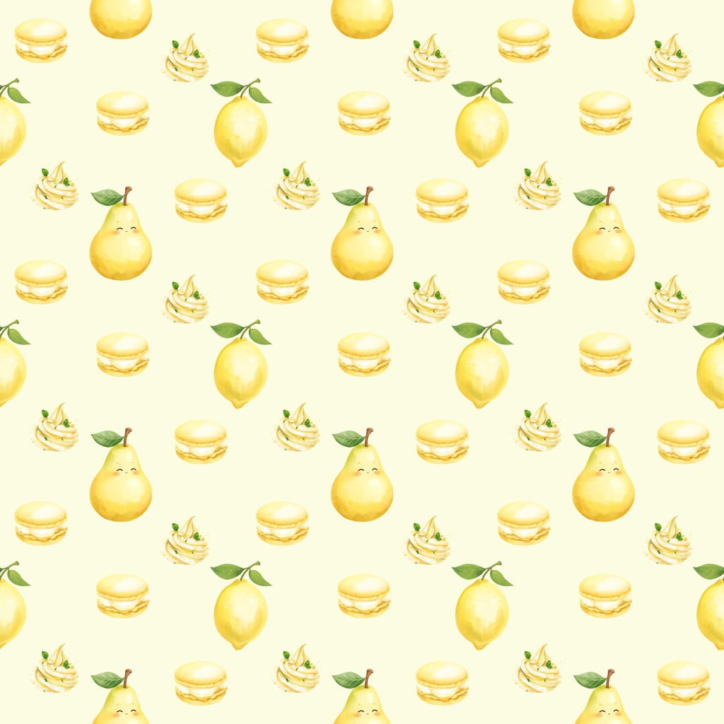 水彩レモン デザインペーパー🍋 Watercolor Lemon Collection 5色セット