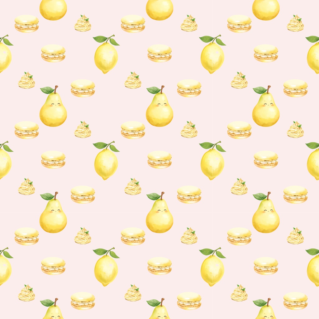 水彩レモン デザインペーパー🍋 Watercolor Lemon Collection 5色セット