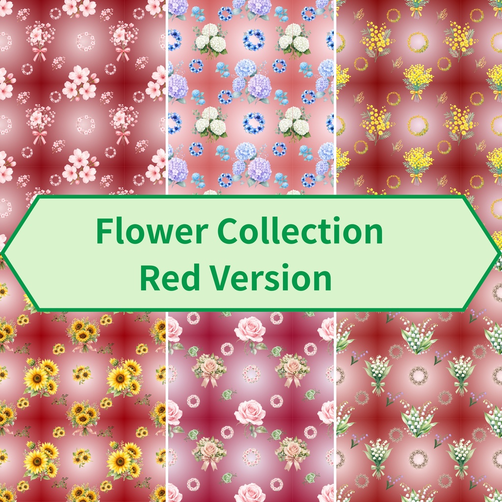 🌸 Flower Collection　Red Version　６パターン