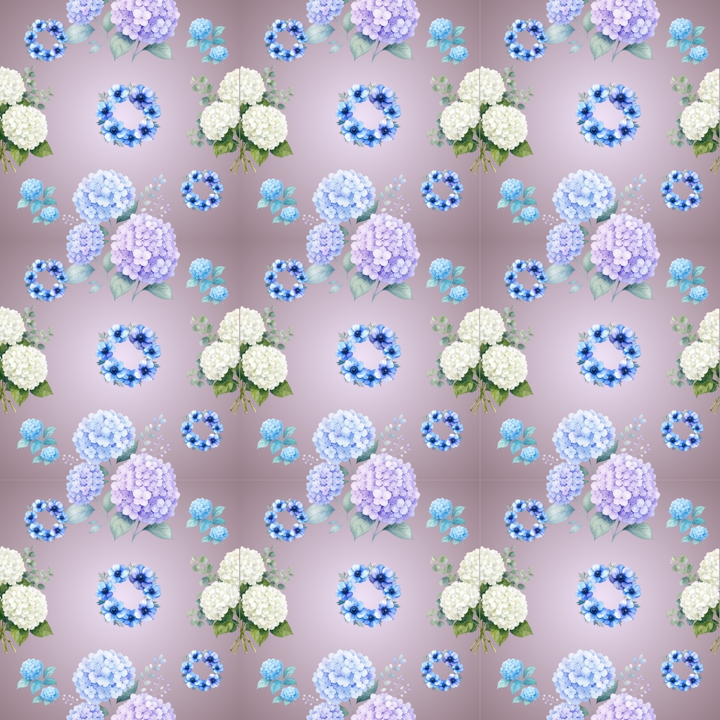💙 Hydrangea Collection (グラデーション6色背景)