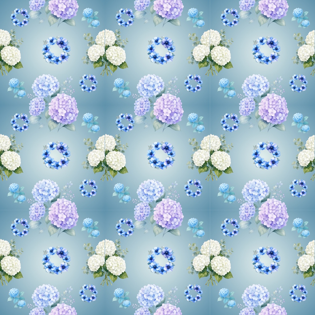 💙 Hydrangea Collection (グラデーション6色背景)