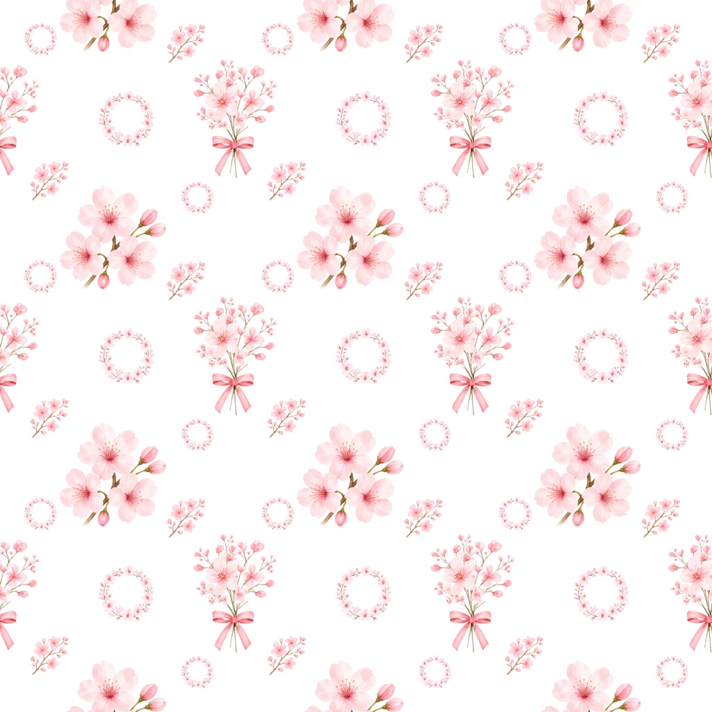 デザインペーパー|さくら|桜|🌸 Sakura Collection|ラッピングペーパー|水彩|6柄セット