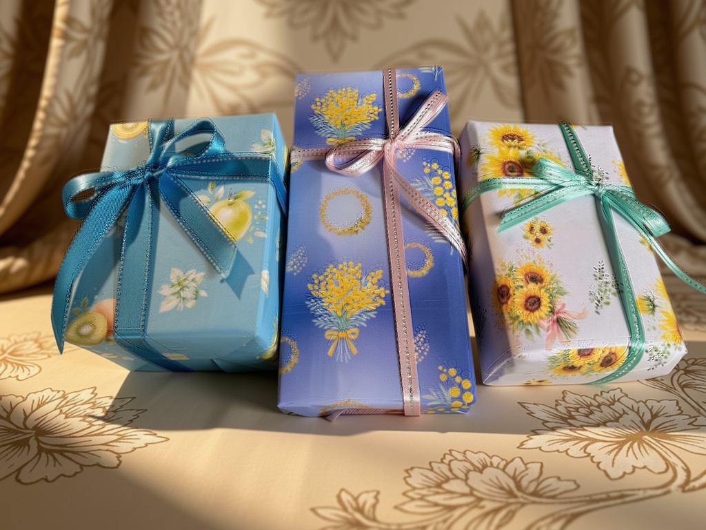 デザインペーパー|ミモザ|みもざ|🌼 Mimosa Collection|ラッピングペーパー|水彩|6柄セット