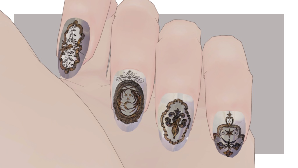 【MDollnail対応】ClassicalNail【4アバターMA対応】