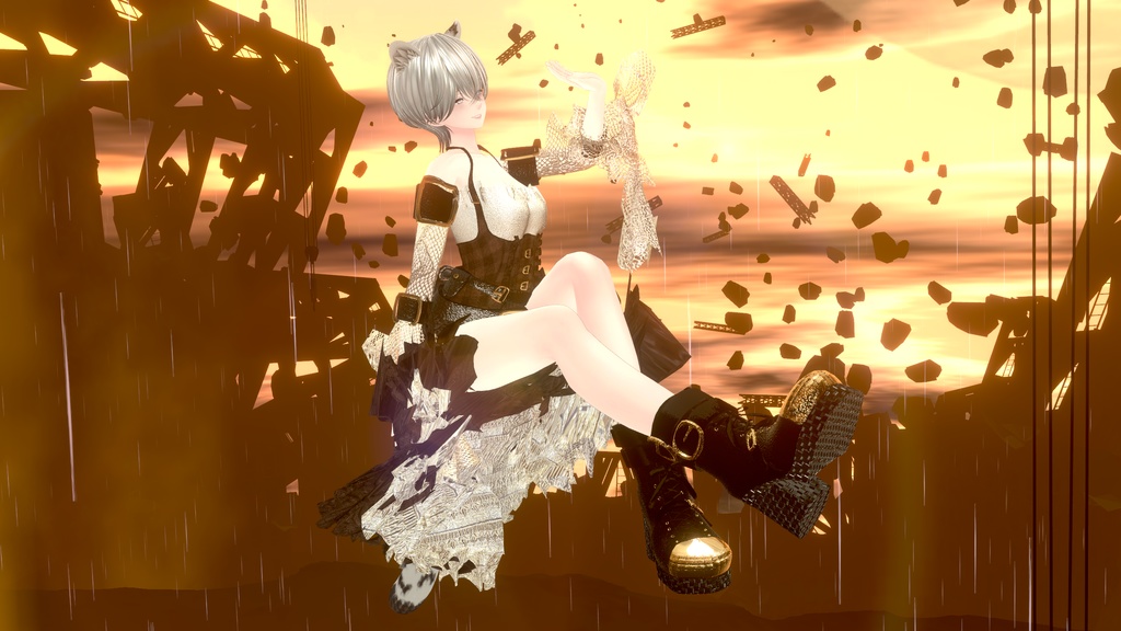 【7アバター対応】ヴィクトリアン・レトロドレス【MA対応】