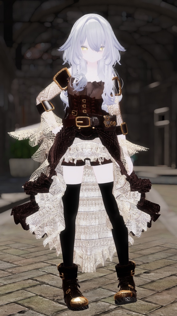 【7アバター対応】ヴィクトリアン・レトロドレス【MA対応】