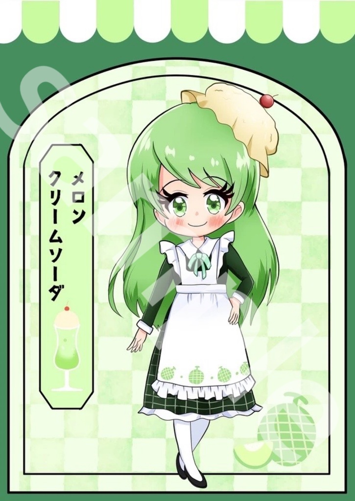 メロンクリームソーダちゃん ポストカード